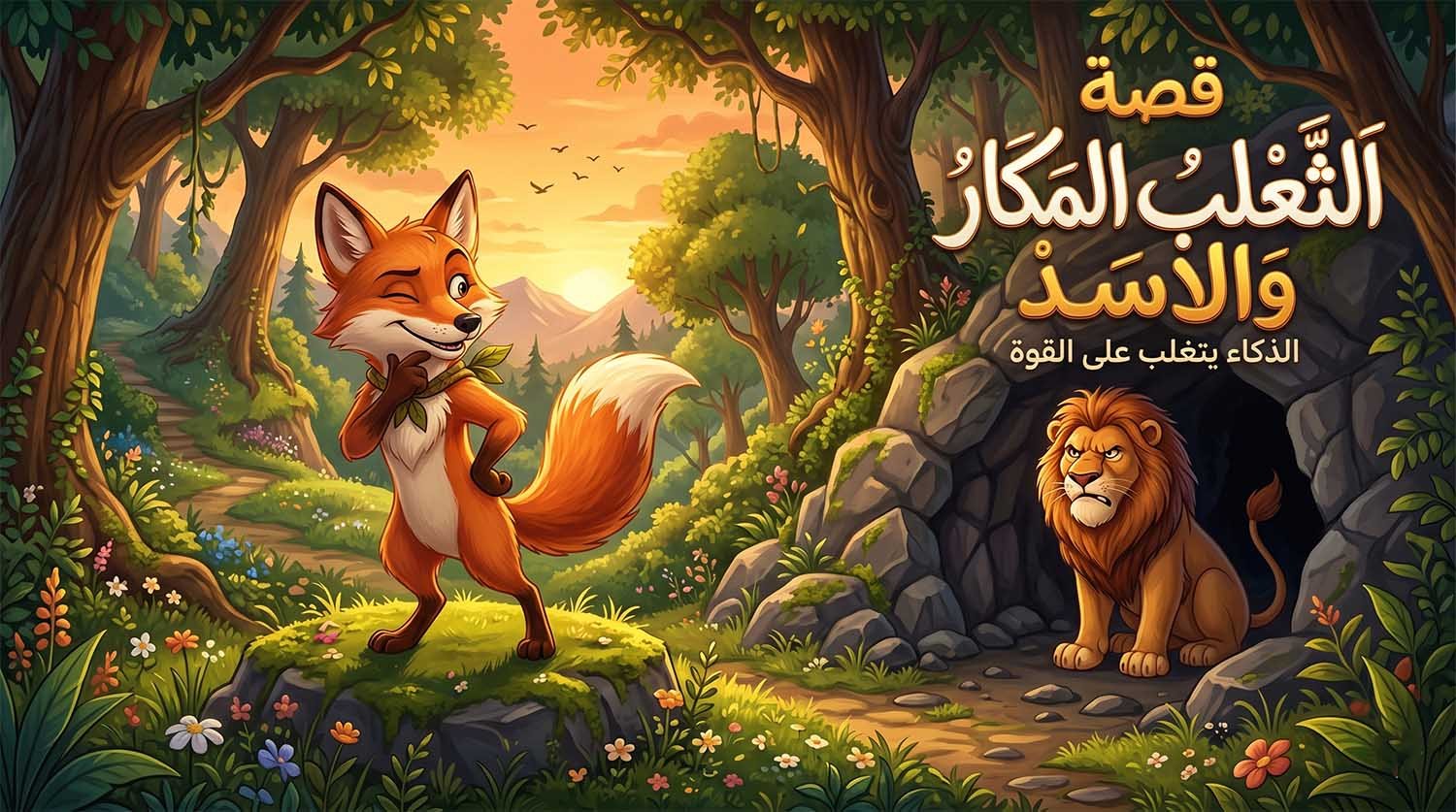 قصة الثعلب المكار والاسد